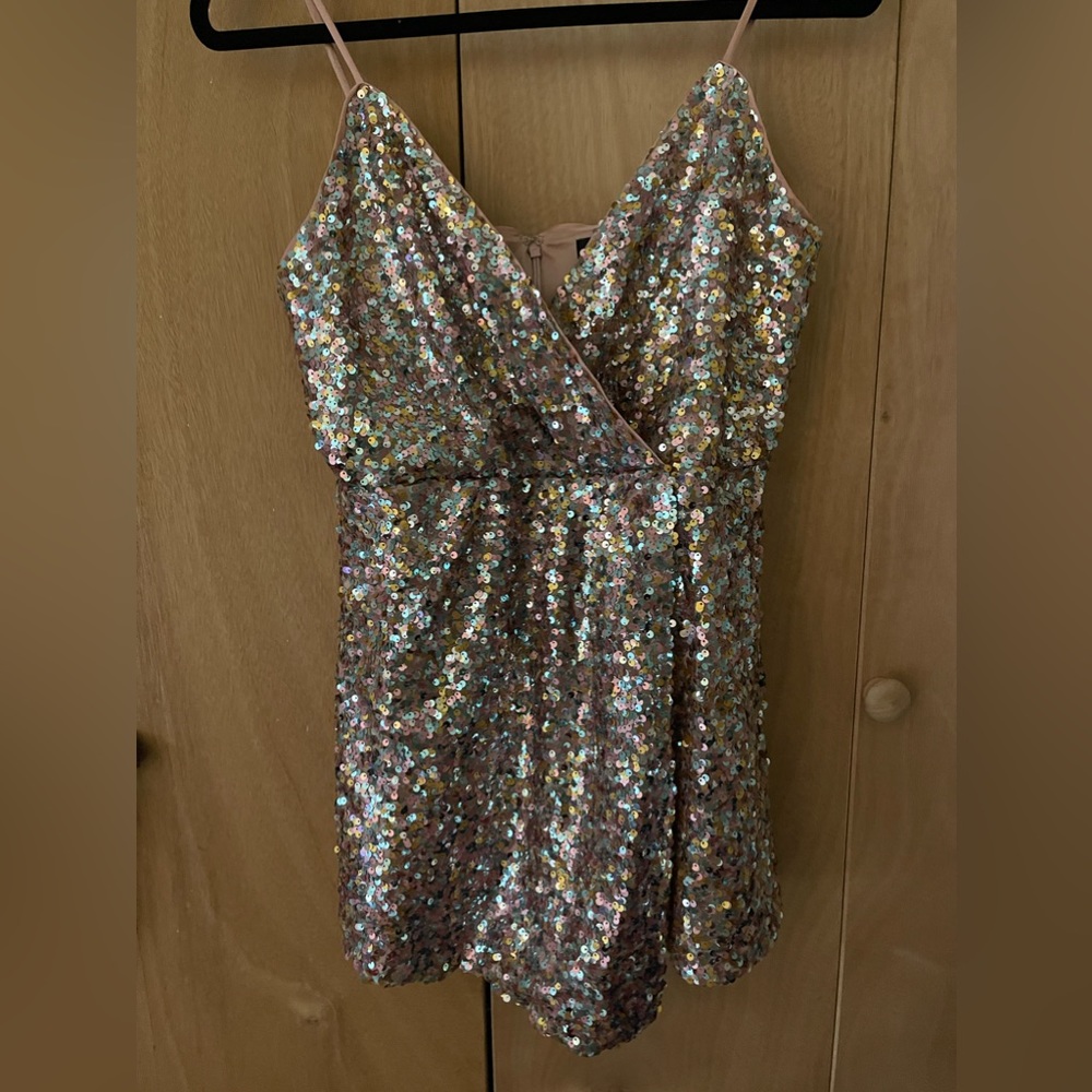 Sequin Skort Romper